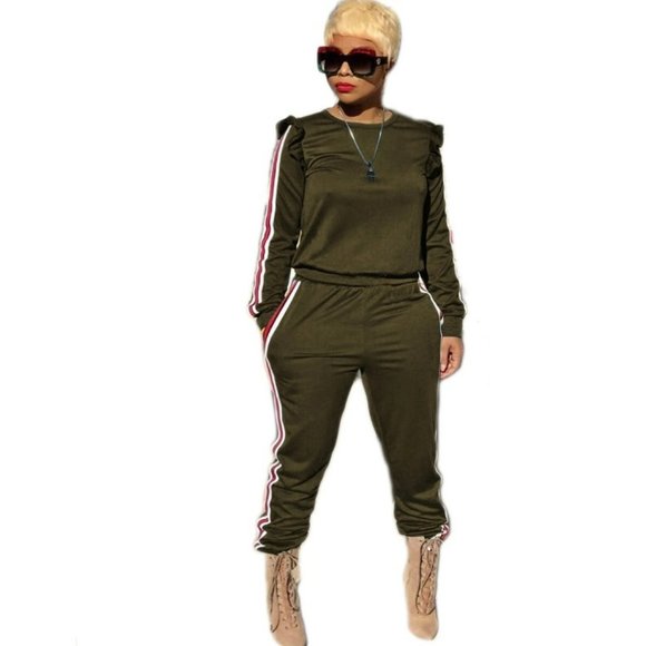Long Sleeve solid color Hoodie Sweatsuit Jogging Suit - Picture 1 of 3
